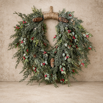 26" Holly Hill Cedar Hanging Wreath