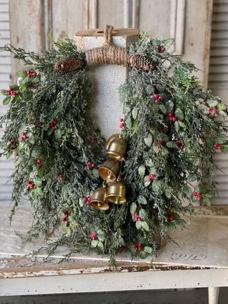 26" Holly Hill Cedar Hanging Wreath