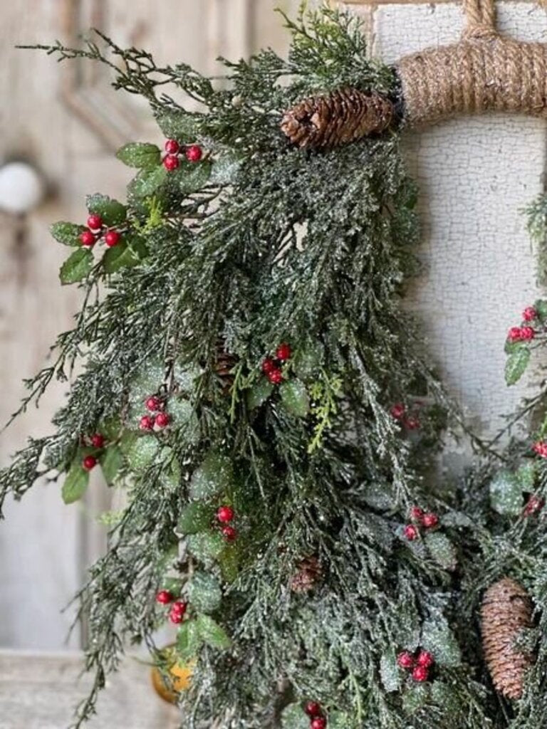 26" Holly Hill Cedar Hanging Wreath