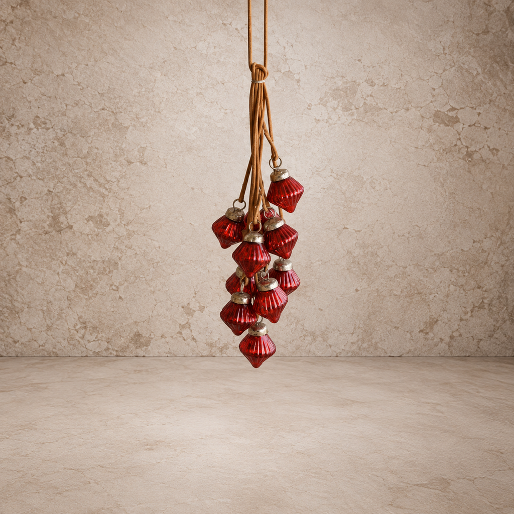 Red Glass Ornament Bunch