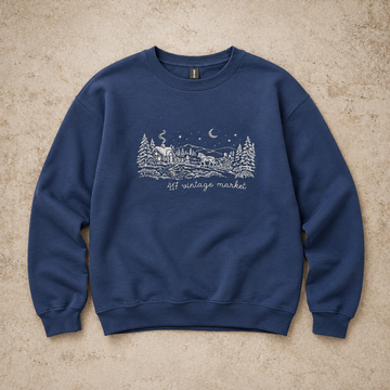 417 Snowy Christmas Cabin Embroidered Sweatshirt