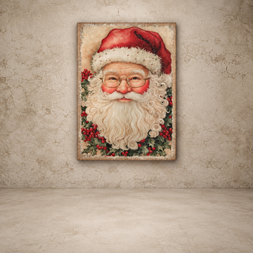 Jolly Santa Print On Canvas