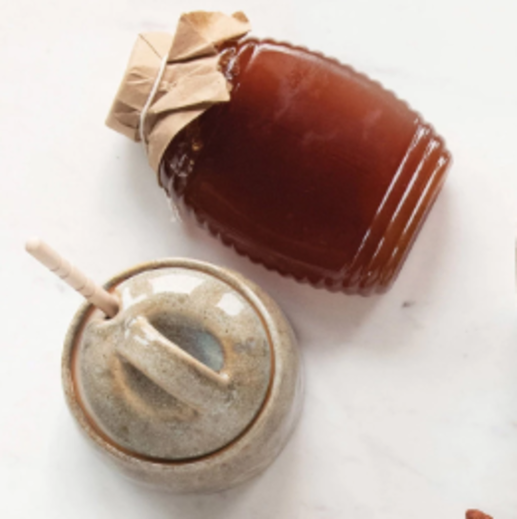 Glazed Honey Jar w/ Wood Dipper