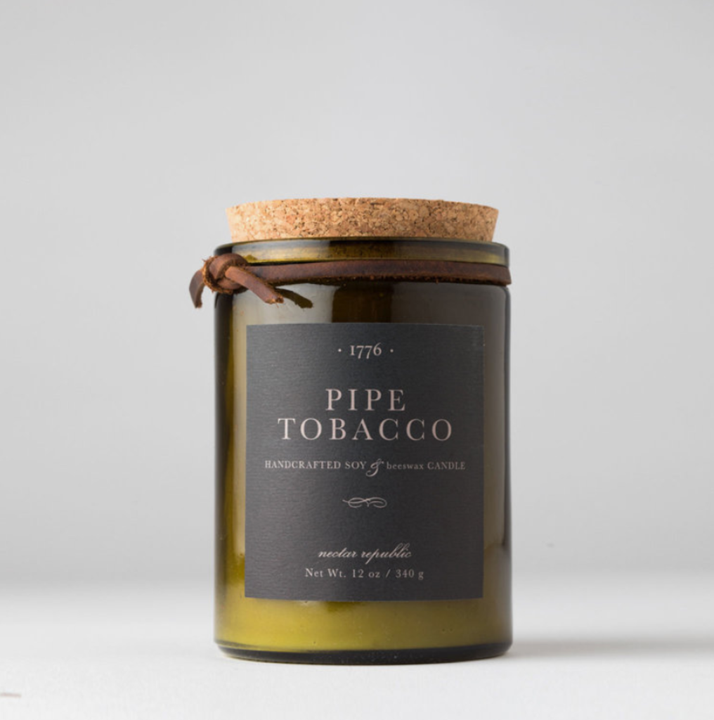 1776 Pipe Tobacco Beeswax Candle, 12 oz