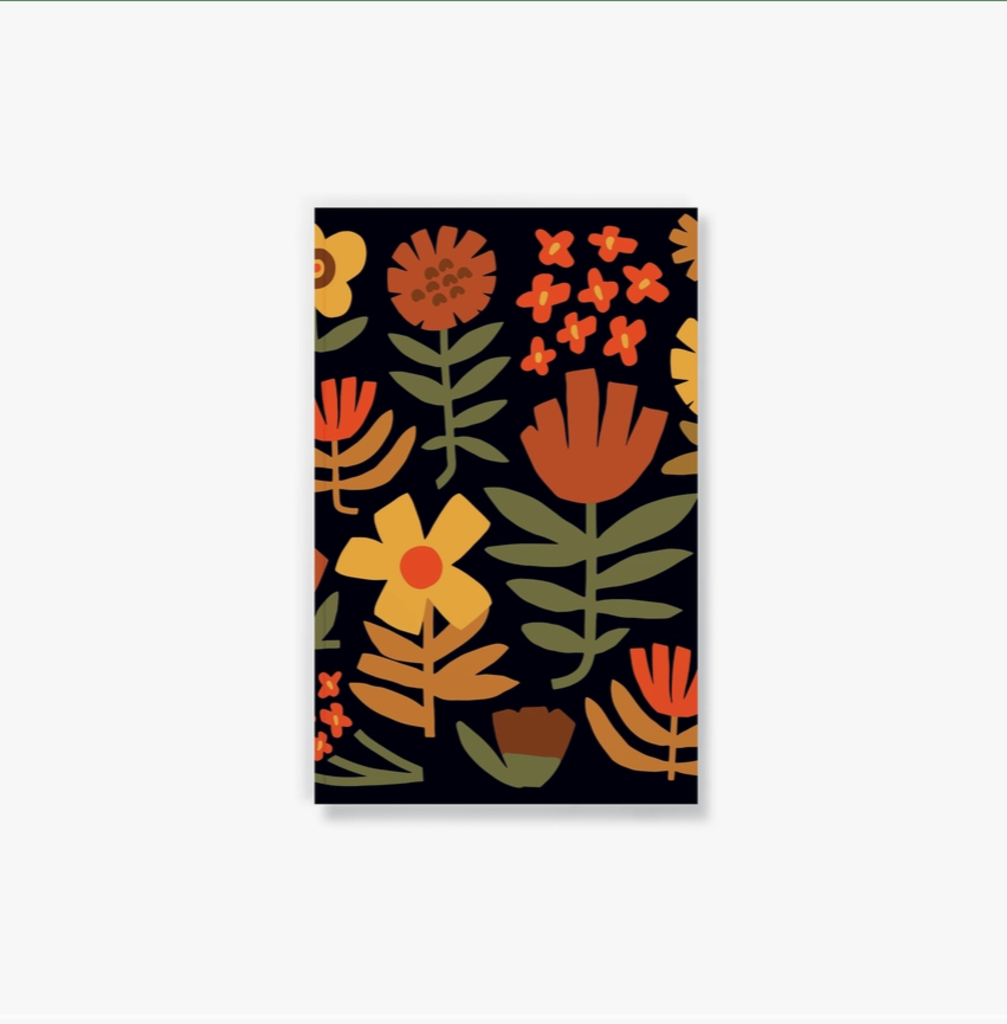 Chunky Floral Black Notebook