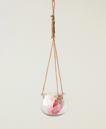 Clear Hanging Planter w/ Jute Rope