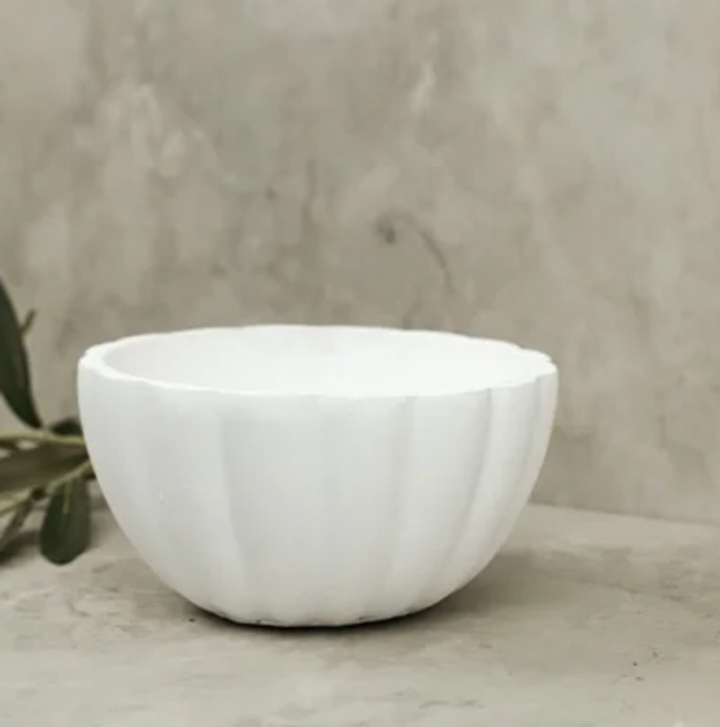 6" White Pattern Bowl