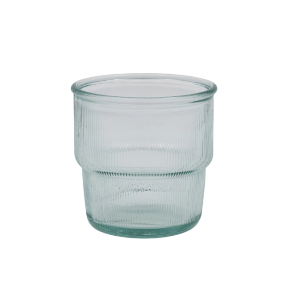 Fluted Recycled Stackable Drinking Glass