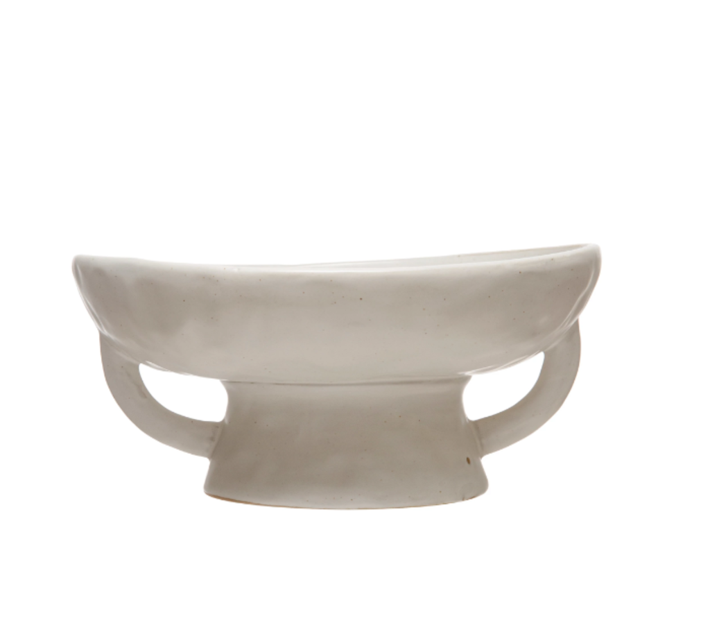Beautiful Stoneware Footed Pedestal Bowl