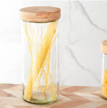 10.6" Glass Jar w/ Bamboo Lid